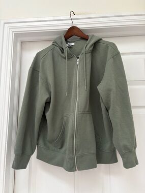 refuge Olive Green Zip-Up Hoodie